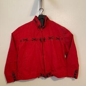 Vintage Western Red and black lace up Jacket